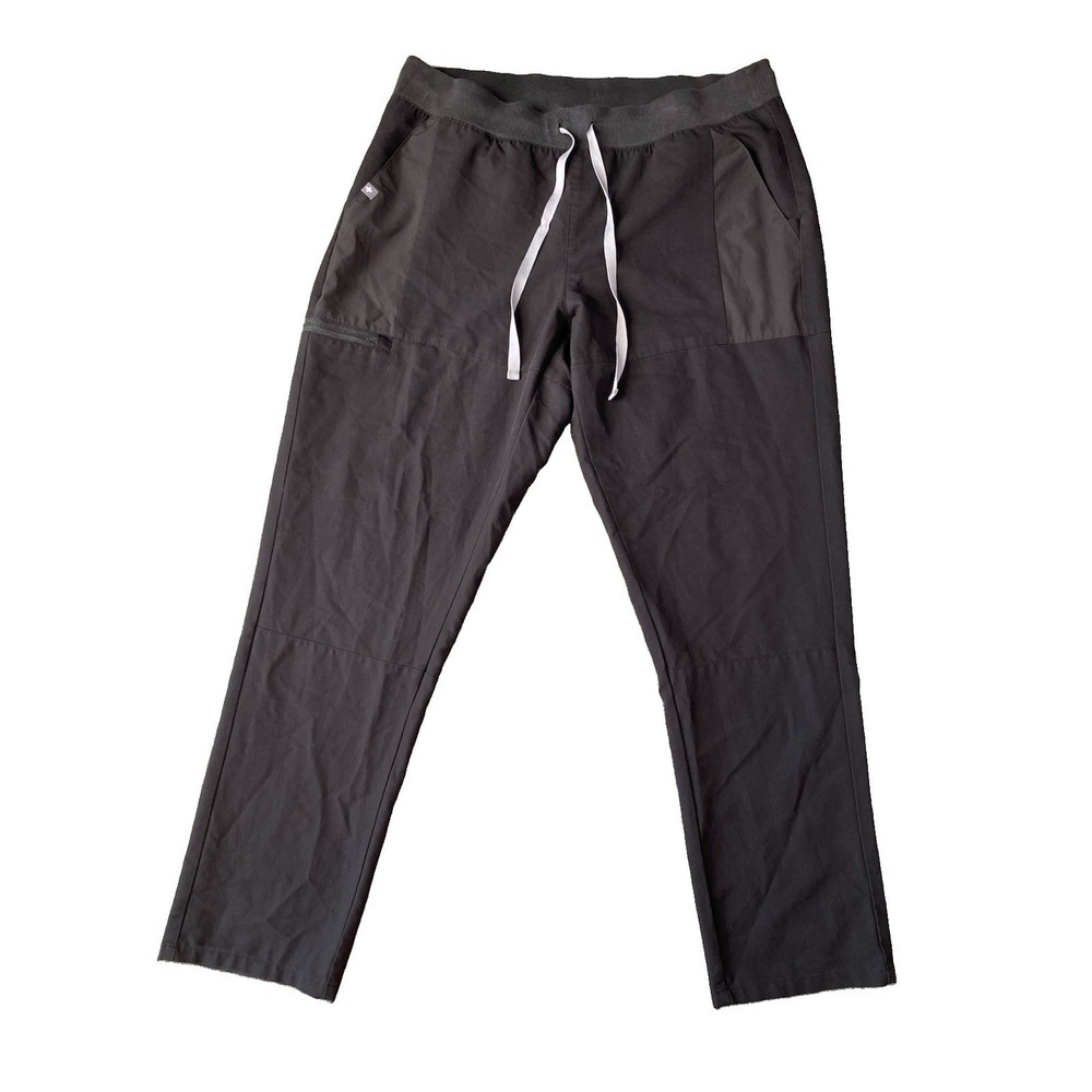 Figs Womens Large Technical Collection Stretch Scrub Pants Black Straight leg